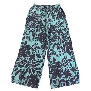 SOFT SURROUNDINGS Lucca 100% Linen Floral Loose Fit Pants Wide Leg size S